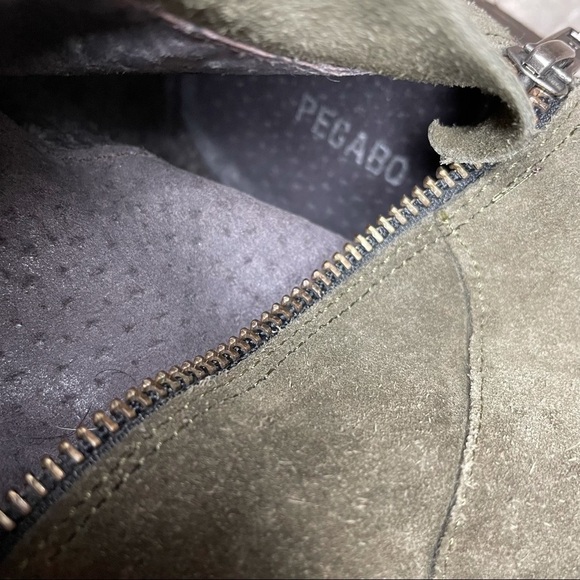 PEGABO Olive Green Suede Leather Over the Knee Boots 6 Made in Italy - Picture 11 of 11